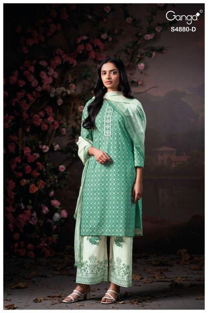 Ganga bithia 4880 unstitched dress materials wholesalers in mumbai